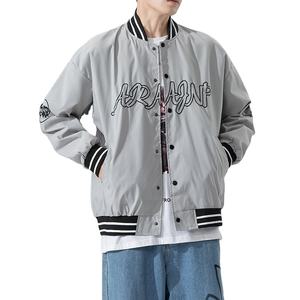 เสื้อแจ็กเก็ตปักลายสำหรับผู้ชายขนาดใหญ่พิเศษเสื้อแจ็คเก็ตหนังตัวอักษรสั่งทำได้เสื้อโค้ทคอสี่เหลี่ยมเสื้อแจ็คเก็ตบอมเบอร์ - Product Image 1