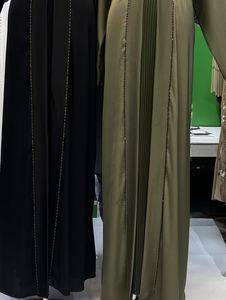 Wholesale Umbrella Abaya Stone Work Handmade Sequined Arabic Dubai Style Full Flare Nida Fabric Evening Party Dress - Product Image 6