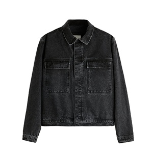 Chaqueta vaquera de bombardero antibacteriana ecológica de la mejor calidad para hombre de High Street Style con diseño personalizado para otoño - Product Image 1