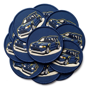 Écusson brodé diamanté pour amortisseur Coilover, emblème de suspension en sergé beige, vente en gros - Product Image 3