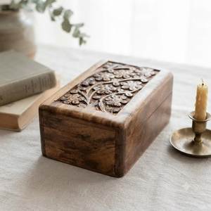 Traditional Wooden Gift Box with Handcrafted Finish Handcrafted Wooden Storage Box Set Natural Matte Finish <b>Jewelry</b> <b>Organizers</b> - Product Image 2