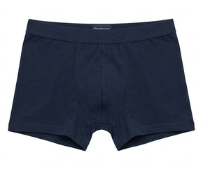 Boxers pour hommes bleu marine, tissu tricoté confortable, lavable en machine, coupe classique - Product Image 1