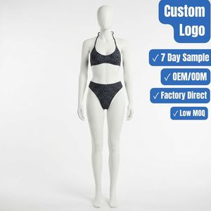 Conjunto de Bikini con Tirantes Finos y Estampado por Sublimación, Traje de Baño de Dos Piezas para Mujer, Bikini Personalizado - Product Image 1