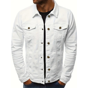 Classic <b>Men</b> <b>Denim</b> <b>Jacket</b> Regular Fit Comfortable Durable Cotton Blend Ideal for Office Casual Travel and Daily - Product Image 1