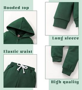 Conjunto Deportivo Informal para Usar en la Calle, Sudadera con Capucha y Pantalones, Tela de Algodón y Felpa, Suave - Product Image 2
