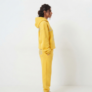 Ensemble de survêtement ample pour femme avec strass, 100 % polyester polaire, sweat à capuche et pantalon de survêtement, coupe ample, style streetwear hiver - Product Image 3
