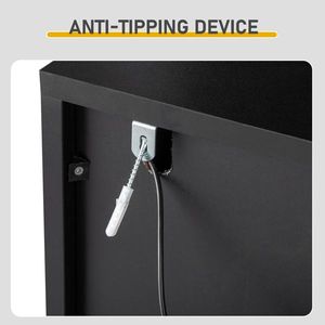 Scarpiera a 2 ante con gambe alte, 4 ripiani interni, striscia LED USB, illuminazione regolabile a 24 tasti, scaffali per scarpe parzialmente assemblati - Product Image 6