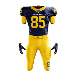 Conjunto de Uniforme de Fútbol Americano Amarillo para Niños, Jersey 85 y Pantalones, Tejido Regular que Absorbe la Humedad, 100% Poliéster, Impresión Sublimada - Product Image 3