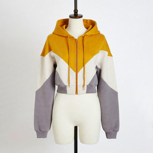 Latest Fashion Long Sleeve <b>Crop</b> Top Hoodie Casual Solid Color <b>Crop</b> Top Hoodies <b>Crop</b> Top Hoodie Comfortable Factory Made Women - Product Image 5