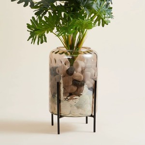 Ensemble de 3 terrariums en verre avec support en métal, pot de fleurs décoratif d'intérieur pour la maison, le bureau, la table de café et un style moderne - Product Image 3