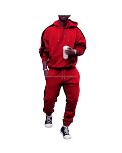 Ensemble de vêtements de sport d'hiver décontractés pour hommes personnalisés par OEM costume de jogging de gymnastique 2 pièces respirant de grande taille survêtement de course décontracté à capuche - Product Image 2