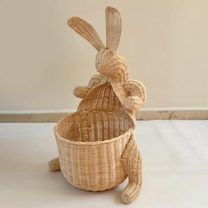 Ensemble de paniers de rangement en rotin pour la décoration de chambre de bébé, paniers de rangement en forme d'éléphant pour tout-petits - Product Image 5