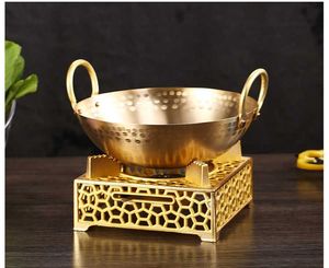 Olla Kadai de Latón para Cocina, Hecha a Mano, Sartén de Latón Resistente con Asas de Hierro para Preparar y Servir Comida India - Product Image 6