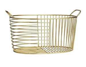 Eco-Friendly Woven Metal Wire Small Oval <b>Storage</b> <b>Basket</b> with Handles for Kitchen <b>Storage</b> - Product Image 3