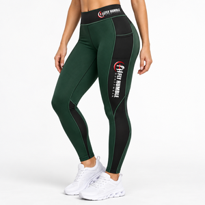 Leggings Fly Humble de cintura alta para mujer, talla grande, hasta el tobillo, color negro sólido, con costura curva, leggings de cintura alta para mujer, talla grande, color negro - Product Image 4