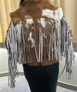 แจ็คเก็ตหนังวัวแท้ติดผมจริง ดีไซน์ล่าสุด 2025 แฟชั่นสำหรับผู้หญิง คุณภาพสูง ปกพับได้ สไตล์นักขี่มอเตอร์ไซค์ - Product Image 2