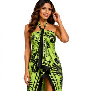 OEM ODM breathable cotton Sarong Women <b>Beach</b> <b>Wrap</b> sunset floral Lightweight Cover Up Skirt Tropical Island Resort Fashion New - Product Image 3