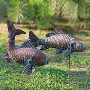 Escultura de Peces Koi de Madera de Bambú Hecha a Mano, Venta al por Mayor |   Artesano de Moradabad - Product Image 2