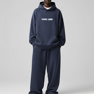 Conjunto Deportivo Personalizado Estilo Hip Hop, Sudadera Holgada con Capucha y Pantalones Anchos, Traje Deportivo de Primera Calidad y Tejido Grueso - Product Image 4