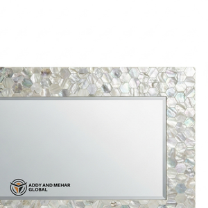 กระจกติดผนังรูปทรงสี่เหลี่ยมหรูหราประดับมุกเปลือกหอย งานฝีมือโมเสคเปลือกหอยตกแต่งบ้านระดับพรีเมียม - Product Image 2