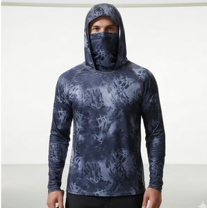 Hoodie de pêche unisexe à manches longues, couleur turquoise, UPF 50, anti-UV, séchage rapide, couleur unie, pull-over, 100% polyester, vêtements d'extérieur - Product Image 4