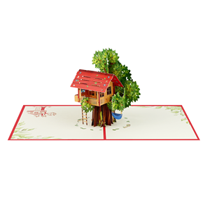 Carte de vœux personnalisée en 3D avec maison dans les arbres, fournisseur OEM ODM - Product Image 6