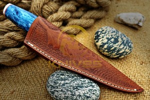 Couteau Puukko artisanal à lame fixe avec manche en bois, couteau de chasse, couteau de survie pour le camping en plein air, bushcraft, étui en cuir - Product Image 6