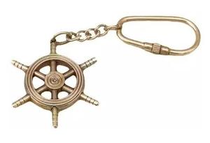 Brass <b>Ship</b> <b>Wheel</b> Metal Key Chain Marine Style Keyring for Bike Car Keys Home Decor - Product Image 2