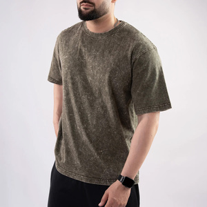 <b>Men</b> Vintage Acid Wash Oversized Crewneck Breathable 100% Cotton Eco-Friendly Streetwear T-<b>Shirt</b> for Teenagers - Product Image 4
