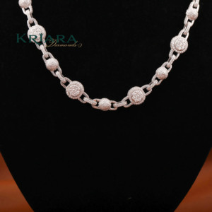 Moissanite <b>Statement</b> <b>Necklace</b> S925 Silver Rhodium Plated Figaro Chain Round Brilliant Cut Unisex Luxury Everyday Wear - Product Image 6
