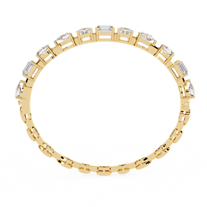 Classic <b>Solid</b> Yellow <b>Gold</b> Plated Hiphop Style Tennis Bracelet Multi Cuts Moissanite Stones Channel Set Unique Bengal Bracelet - Product Image 3