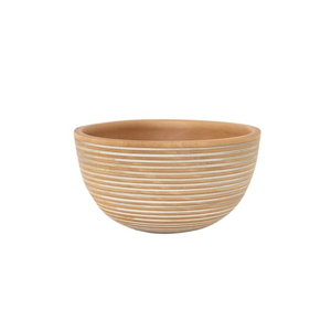Grand saladier rond en bois texturé de qualité supérieure pour salades et fruits, idéal pour la table de cuisine moderne, à prix abordable. - Product Image 1
