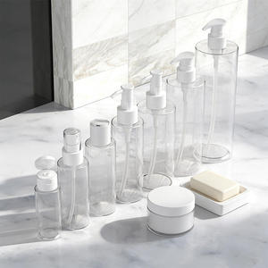 Bouteilles cylindriques en plastique PET transparent personnalisées pour shampoing, lotion, soins de la peau, emballage cosmétique, couleur personnalisée OEM/ODM - Product Image 1