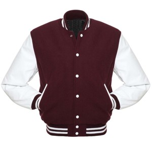 Veste universitaire unisexe confortable en laine avec design patchwork géométrique - Col montant, douce et élégante pour un usage décontracté - Product Image 3