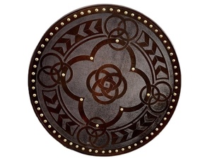 Bouclier Viking sculpté à cinq plis Celtc Bouclier de Cosplay en bois Bouclier d'art mural rond médiéval en bois - Product Image 1