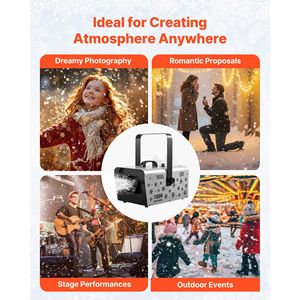 Máquina de Nieve Portátil de 1500W, Manual/Suspendida, Efecto Copo de Nieve de Alto Rendimiento, Control Remoto Inalámbrico, Categoría de Producto: Hielo Seco - Product Image 6