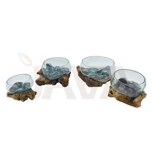 Aquarium et terrarium écologiques, bac à poissons avec base en verre et bois naturel, capacité de 2 L - Product Image 2