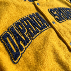 Fabricant OEM, veste de baseball bomber en cuir personnalisée de haute qualité avec broderie en chenille pour hommes, style universitaire, veste varsity courte - Product Image 6