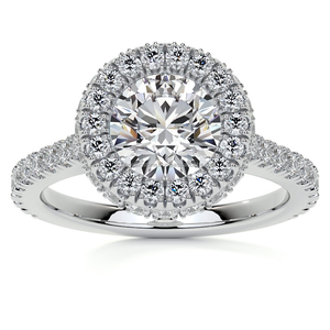 2024 nueva llegada 14K oro blanco anillo de compromiso para mujer VVS GRA certificado corte redondo Moissanite diamante para boda - Product Image 4