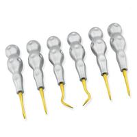 Set Alat Elevator Gigi Profesional Bersertifikasi CE 4 Pcs, Instrumen Bedah Mulut, Pelonggaran Gigi, Baja Anti Karat, Ujung Emas