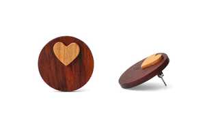 Boucles d'oreilles en bois artisanales, bijoux de mode, bois naturel léger, accessoires pour femmes et fournitures de bijoux en gros - Product Image 4