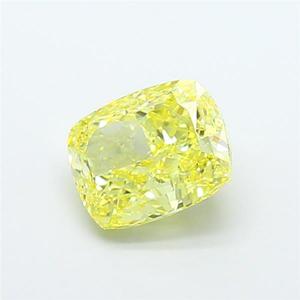Elegante pieza de joyería fina de lujo, diamante cultivado en laboratorio de color amarillo vivo certificado, corte cojín, piedra preciosa suelta con brillo radiante. - Product Image 2