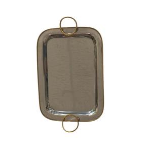 Bandeja decorativa plateada con asas de concha, suministros para restaurantes y cafeterías, bandejas metálicas para servir aperitivos, comida, galletas, bebidas, decoración de mesa - Product Image 6