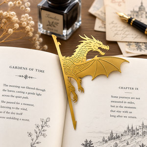 Marcapáginas de Metal Personalizados con Diseño de Dragón |   Marcapáginas Cortado con Láser al por Mayor OEM |   Proveedor de Regalos de Aleación de Zinc al por Mayor para Lectores de Fantasía - Product Image 4