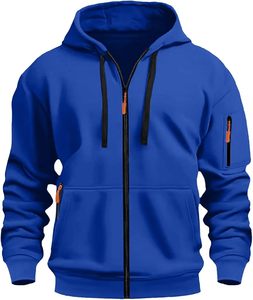 Men's Winter Warm Zip Hoodie <b>Thick</b> <b>Fleece</b> Hooded Sweatshirt with Full Front Zipper Adjustable Hood and Soft Interior for Cold - Product Image 3
