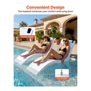 Juego de 2 Sillas Flotantes para Piscina con Peso para Agua, Profundidad de 9 Pulgadas, Tumbonas Antiflotación para Uso Junto a la Piscina - Product Image 4