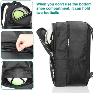 Sac à dos de sport pour basketball avec compartiment séparé pour ballon et rangement pour chaussures, fermeture éclair, poignée souple, doublure en polyester, sac de football - Product Image 5