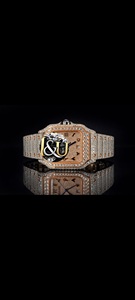 Montre classique en acier inoxydable de luxe style arabe avec diamants VVS et moissanite, cadran carré pavé, mouvement automatique, pour homme, style hip-hop - Product Image 3