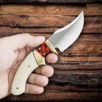 Couteau de chasse et de camping artisanal SIZZCO, lame fixe en acier D2, sub-hilt OEM, couteau EDC avec étui en cuir, meilleur cadeau