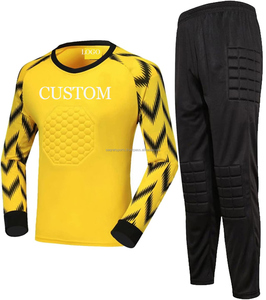 Elite Soccer Wear Breathable 100% Polyester Protective Goalkeeper Uniform Kit with Sponge <b>Protector</b> Training Pants Jersey Shirts - Product Image 4